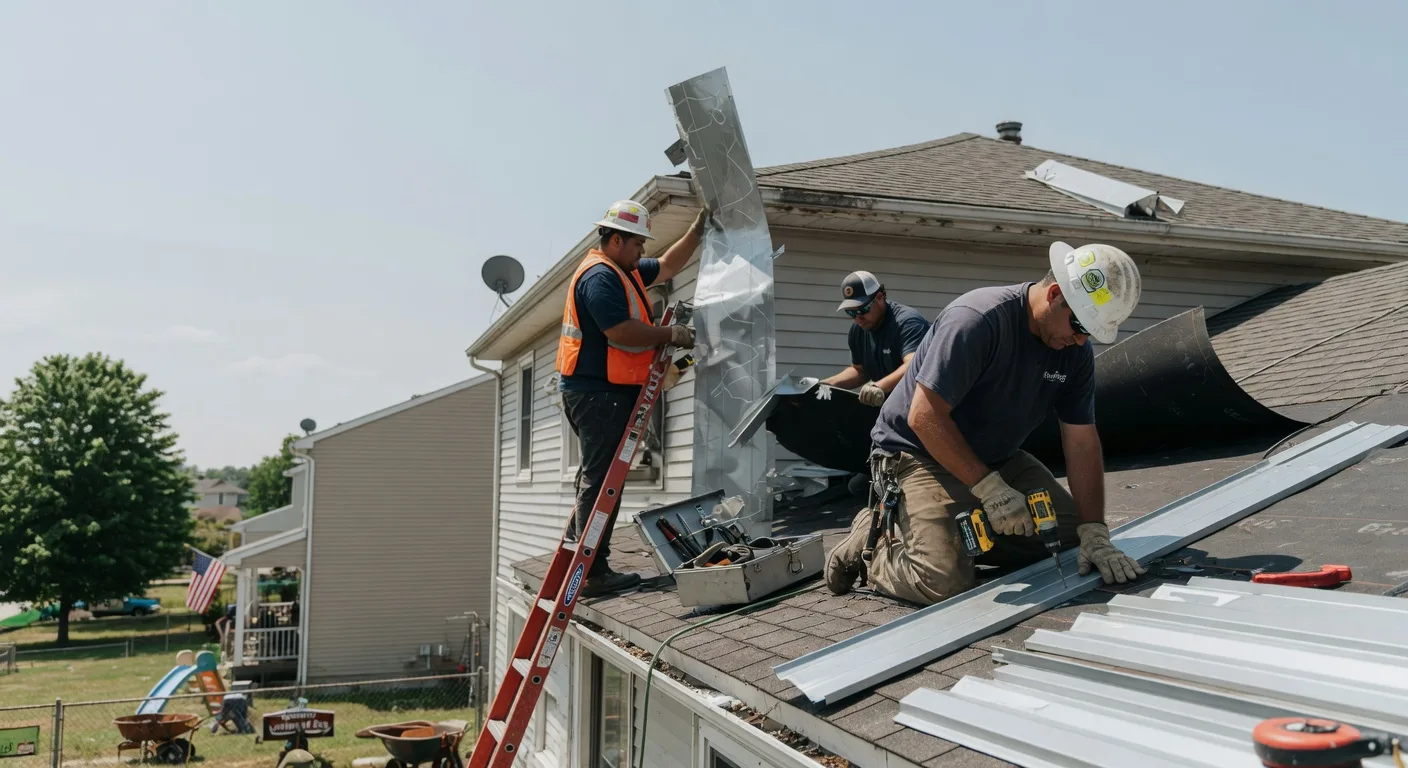 Storm Damage Metal Roof Repair in North Salt Lake, UT
